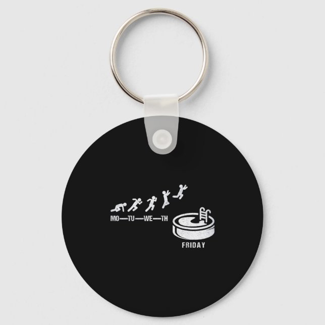 Finally Friday Whirlpool Swimming Pool Relax Spa S Keychain (Front)