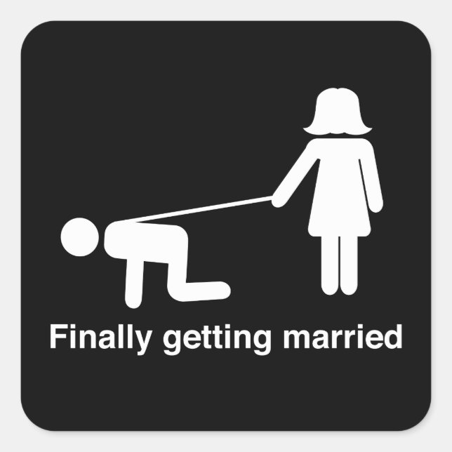 Finally Getting Married Square Sticker (Front)