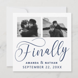 Finally Minimalist Wedding 2 Photo Save the Date