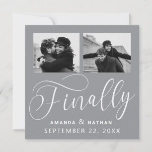 Finally Minimalist Wedding 2 Photo Save the Date