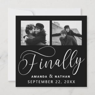 Finally Minimalist Wedding 2 Photo Save the Date