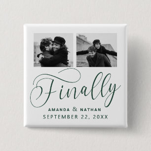 Finally Minimalist Wedding 2 Photo Save the Date Inch Square Button