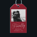 Finally Minimalist Wedding Photo Save the Date Gift Tags<br><div class="desc">It's been worth the wait and now you're finally ready to send out your save the dates! These minimalist wedding save the date tags are perfectly simple yet super modern. Easily personalize the design by adding your own photo,  names and date. Matching items can be found in the collection.</div>