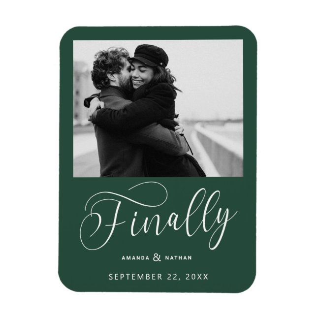 Finally Minimalist Wedding Photo Save the Date Magnet (Vertical)