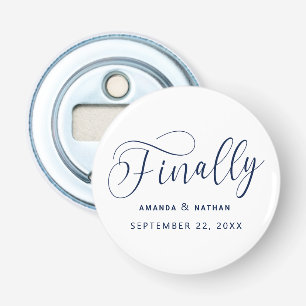 Finally Minimalist Wedding Save the Date Bottle Opener