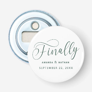 Finally Minimalist Wedding Save the Date Bottle Opener