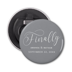 Finally Minimalist Wedding Save the Date Bottle Opener