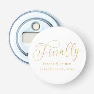 Finally Minimalist Wedding Save the Date Bottle Opener