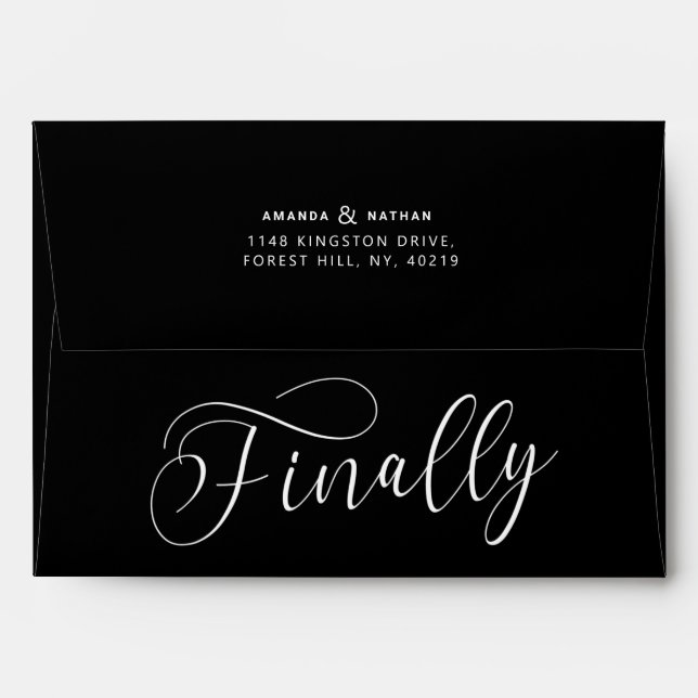 Finally Minimalist Wedding Save the Date Envelope (Back (Top Flap))