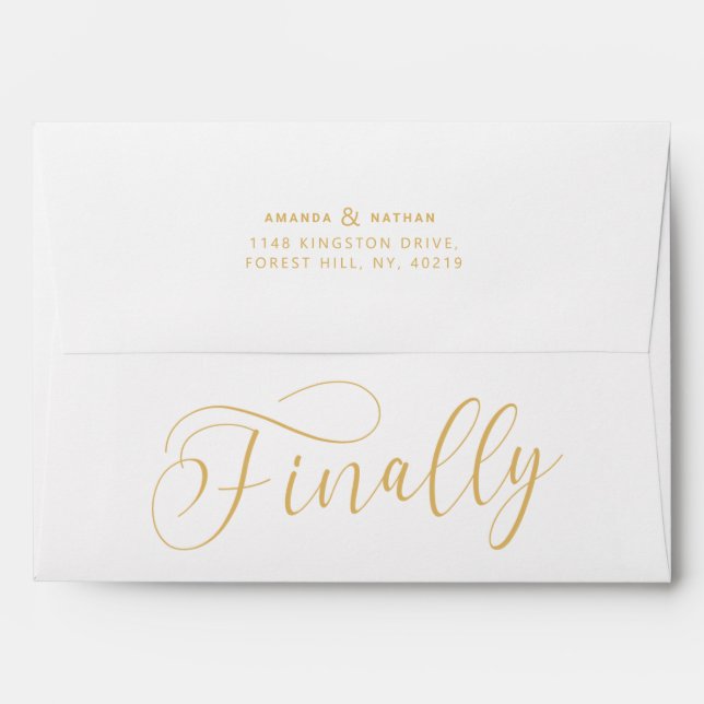 Finally Minimalist Wedding Save the Date Envelope (Back (Top Flap))