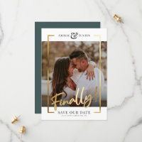 Finally! | Modern Gold Square Photo Elegant Fun Sa