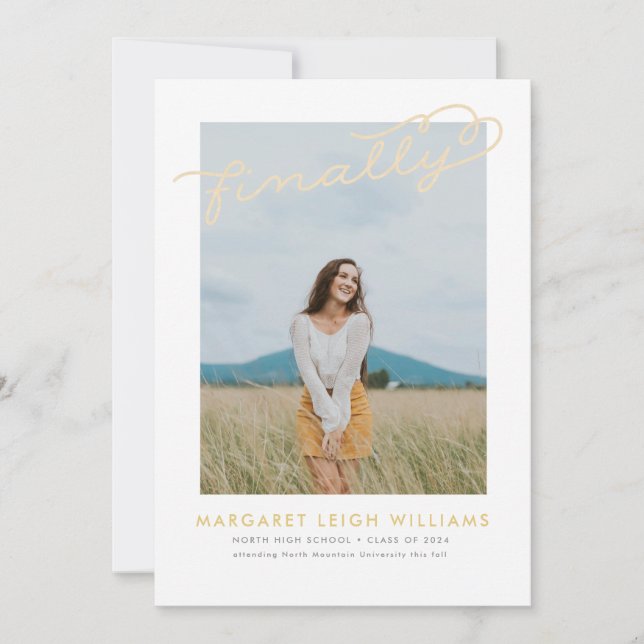 Finally Photo Graduation Announcement (Front)