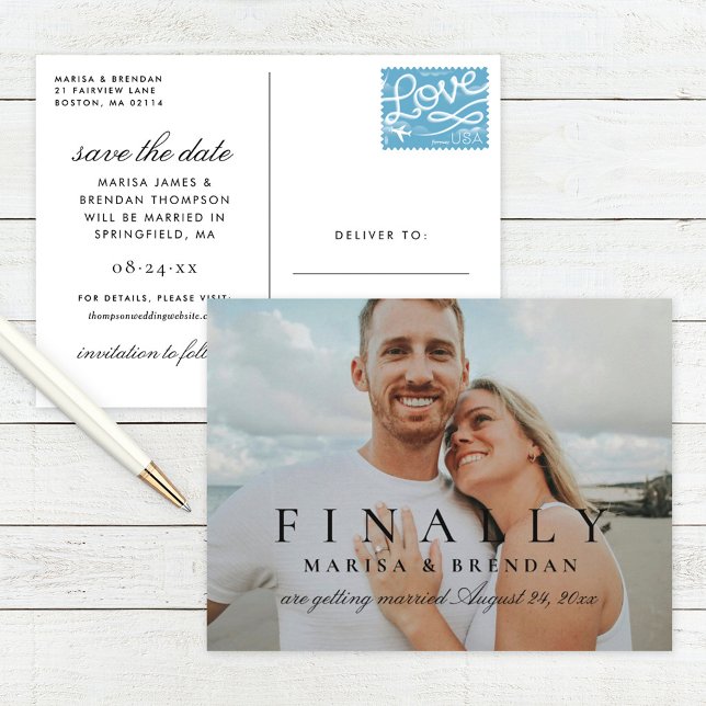 Finally Photo Wedding Save the Date Announcement Postcard (Creator Uploaded)