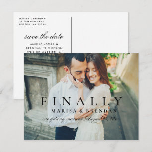 Finally Photo Wedding Save the Date Announcement Postcard