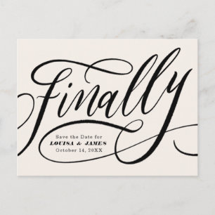 Finally Postponed Change the Date Save the Date Postcard