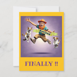 " FINALLY RETIRED " POSTCARD