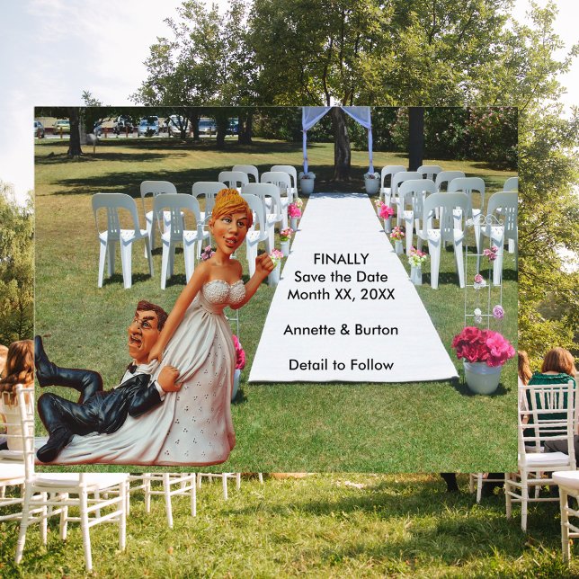 Finally Save the Date Funny Couple Postcard (Finally Save the Date Funny Couple Postcard)