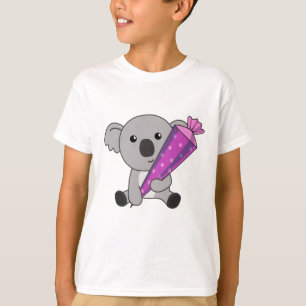 Finally School Child Koala School Cone Enrolment T-Shirt