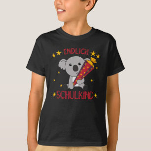 Finally School Child Koala School Cone Enrolment T-Shirt