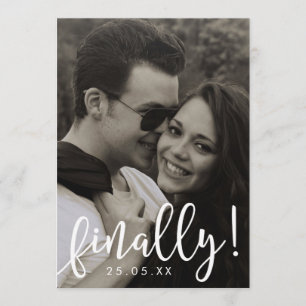 Finally Script Font Overlay Save the Date Card