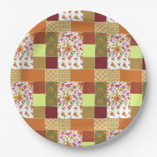 Finally Spring Patchwork Cheater Quilt Paper Plate