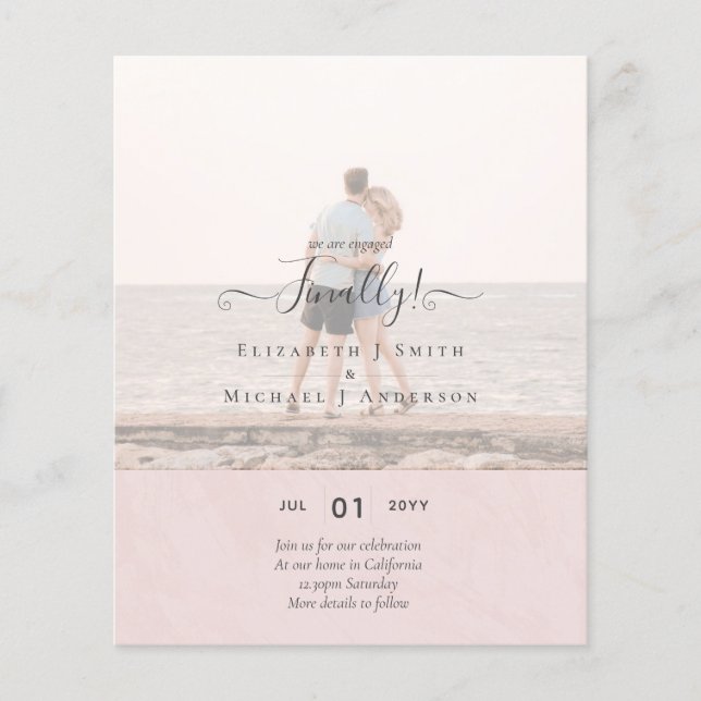Finally We are Engaged! Wedding Announcement PHOTO Flyer (Front)