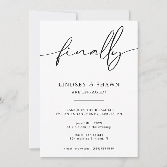 Finally Wedding Engagement Announcement and Invite (Front)