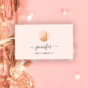 Finance Consulting Broker Accountant Coins Rose Business Card