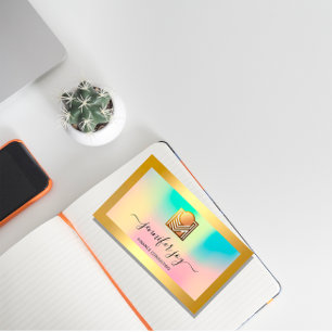 Finance Consulting Broker Gold Holographic QR Logo Business Card