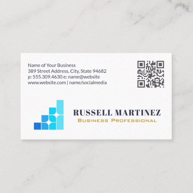 Finance Corporate Logo | QR Code Business Card (Front)