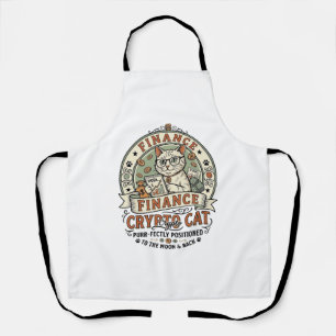 Finance Crypto Cat Finance Crypto Cat Vintage Vect Apron