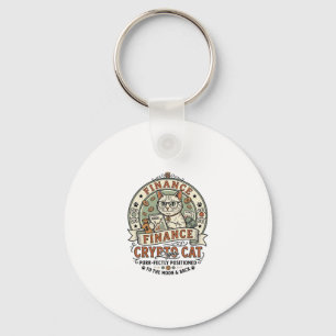 Finance Crypto Cat Finance Crypto Cat Vintage Vect Keychain