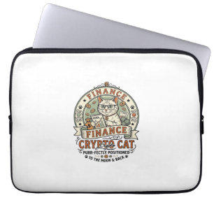 Finance Crypto Cat Finance Crypto Cat Vintage Vect Laptop Sleeve
