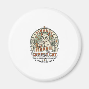 Finance Crypto Cat Finance Crypto Cat Vintage Vect Magnet