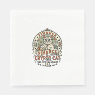 Finance Crypto Cat Finance Crypto Cat Vintage Vect Napkin