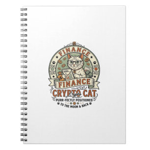 Finance Crypto Cat Finance Crypto Cat Vintage Vect Notebook