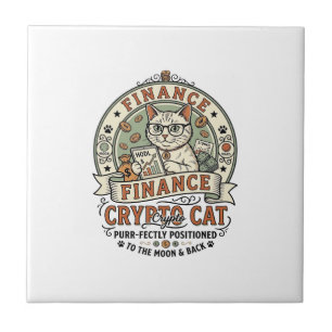 Finance Crypto Cat Finance Crypto Cat Vintage Vect Tile