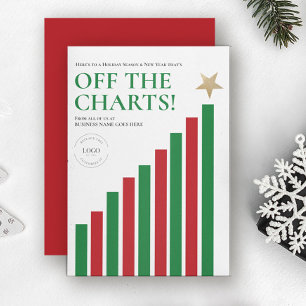 Finance Industry Off the charts Happy New Years  Holiday Card