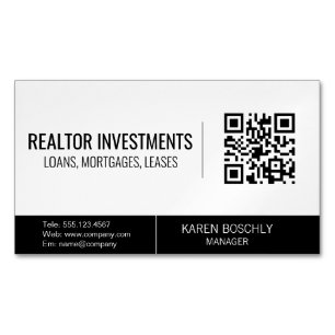 Finance Logo   Realtor Investor   QR Code Magnetic Business Card