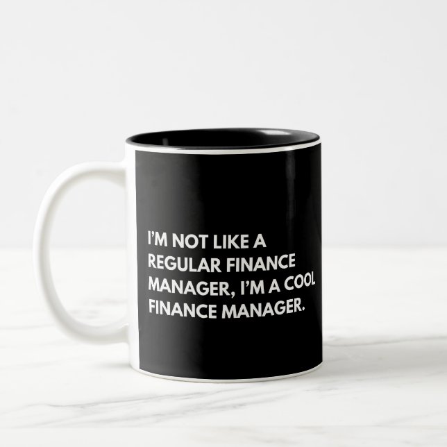 Finance Manager Funny Boss Saying Two-Tone Coffee Mug (Left)
