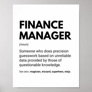 Finance Manager Funny Specialist Definition Poster