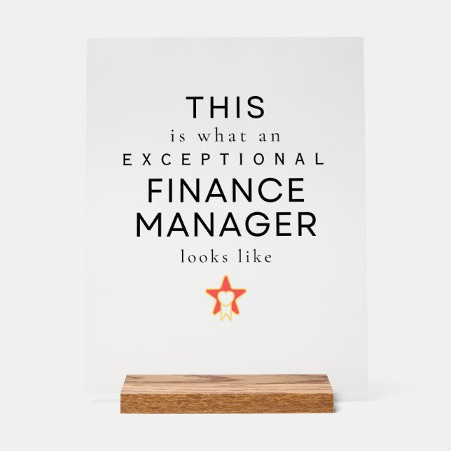 Finance Manager | Professional Office Acrylic Sign (Front)