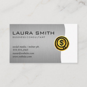 Finance Money Manager / Gold Monogram Business Card