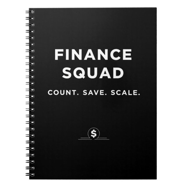 Finance Squad – Count. Save. Scale Notebook (Front)