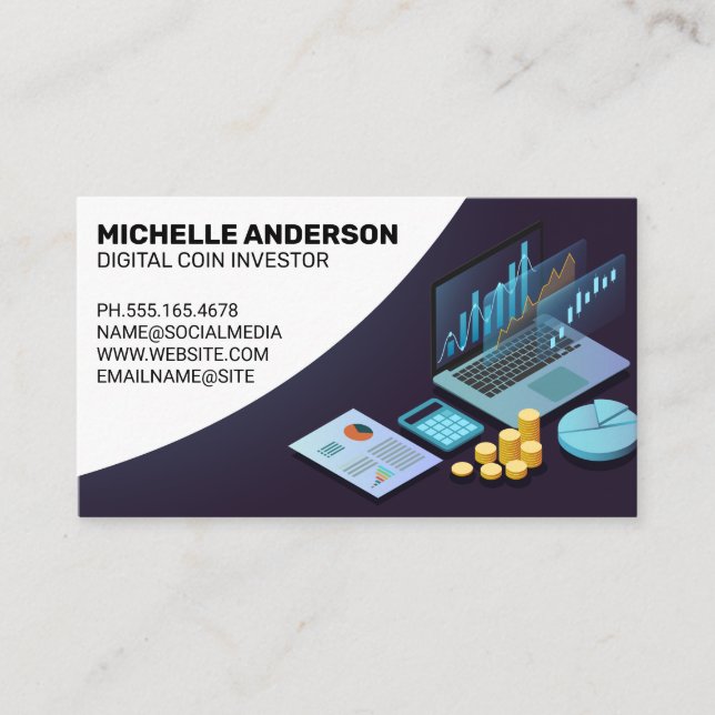 Finance Tech Tools and Chart Business Card (Front)
