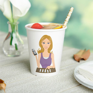 Finance Woman Paper Cups