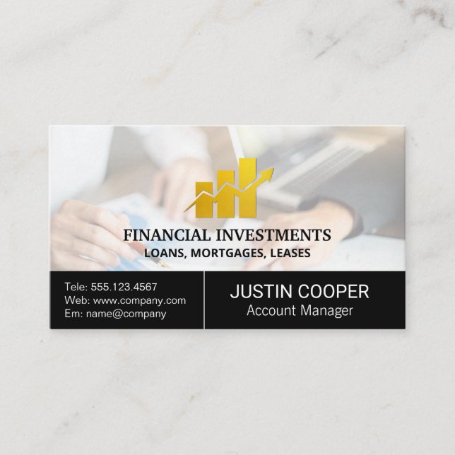 Financial Advising | Portfolio Manager | Chart Business Card (Front)