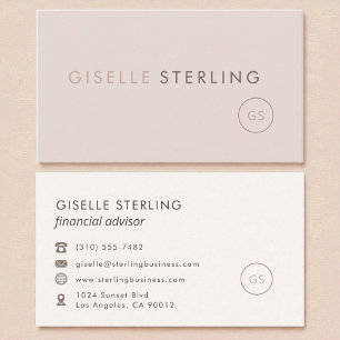 Financial Advisor Blush Pink Minimalist Luxury  Business Card