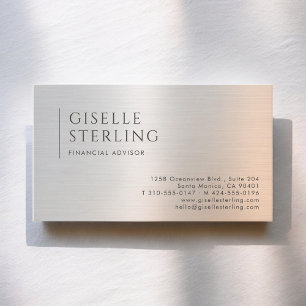 Financial Advisor Brushed Metal Business Card