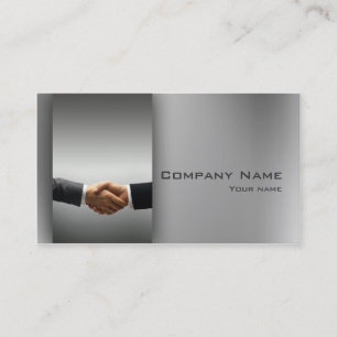 Financial Advisor Corporate Hand Shake Grey Card
